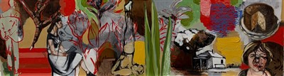 Técnica mista sobre tela, Dimensão 44x145 cm